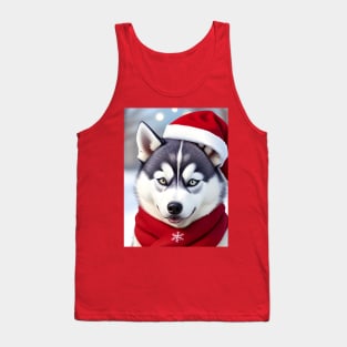 Cute Christmas husky dog Tank Top